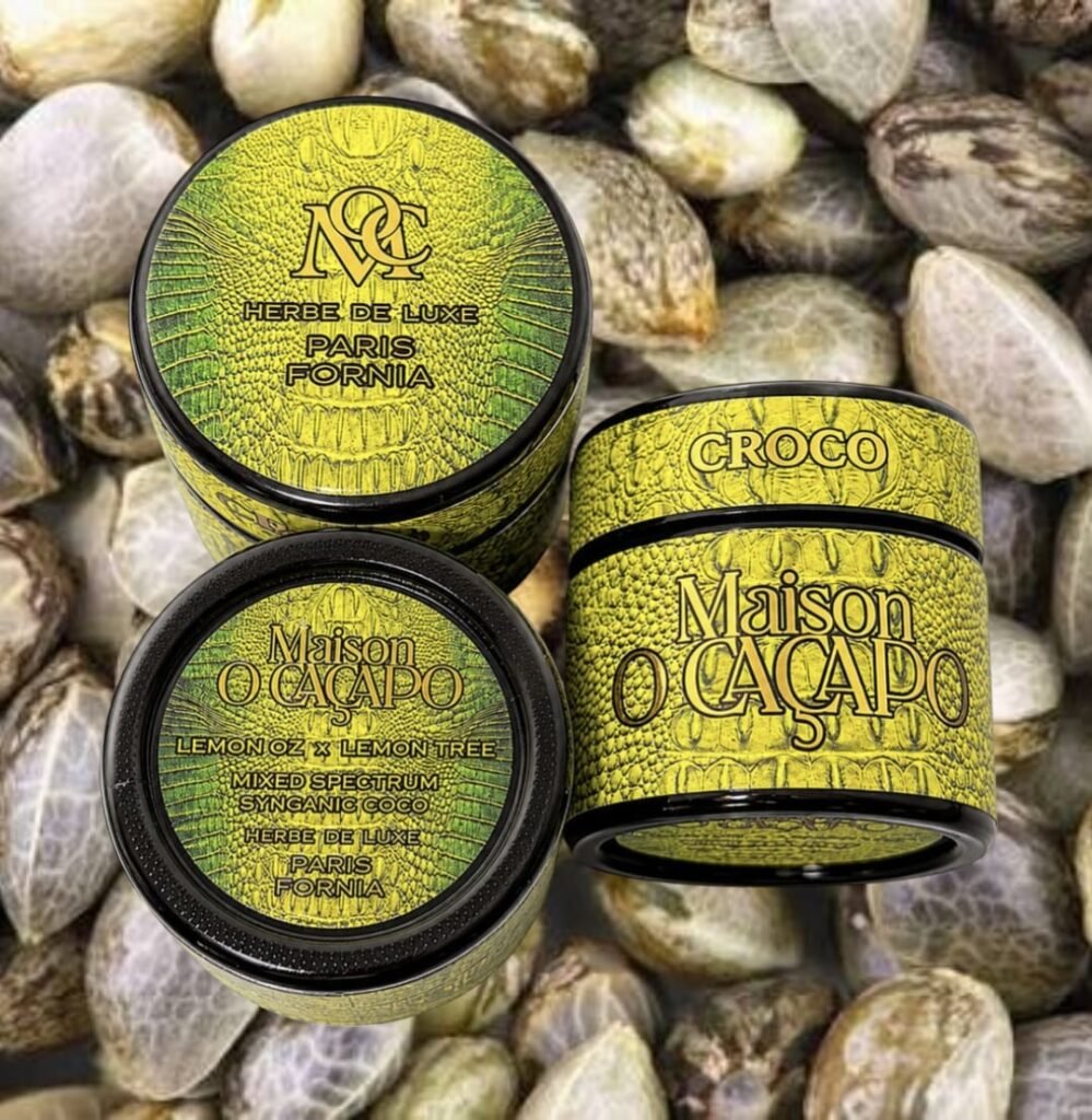 Maison O Cacapo CROCO jars, Lemon Oz x Lemon Tree, crocodile-embossed yellow-green packaging